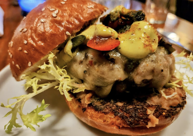 Goodkind signature dishes Linguini Alla CarbonaraCrispy Smashed Potatoes Spicy Crab PastaGK Burger